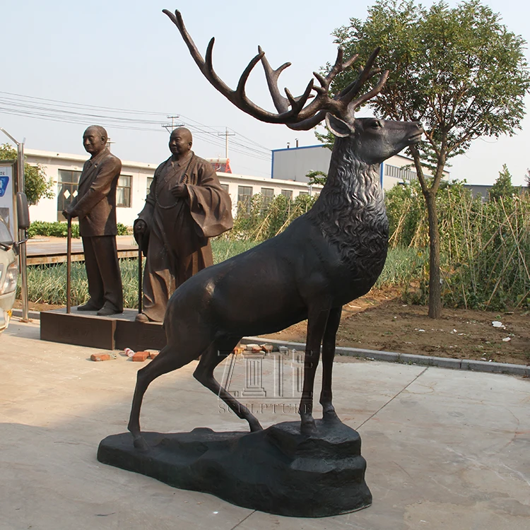Popular Design Metal Craft Animal Life Size Brass Deer Statues