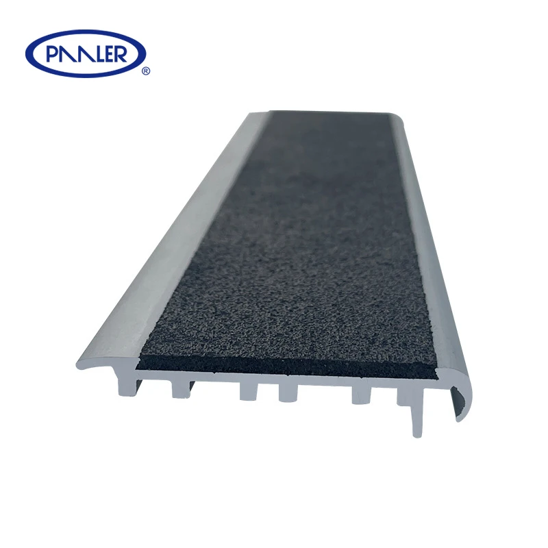 Professional Non-Slip Emery Stair Parts Metal Edging Strip Stair Nose Aluminum Stair Nosing For Step Safety