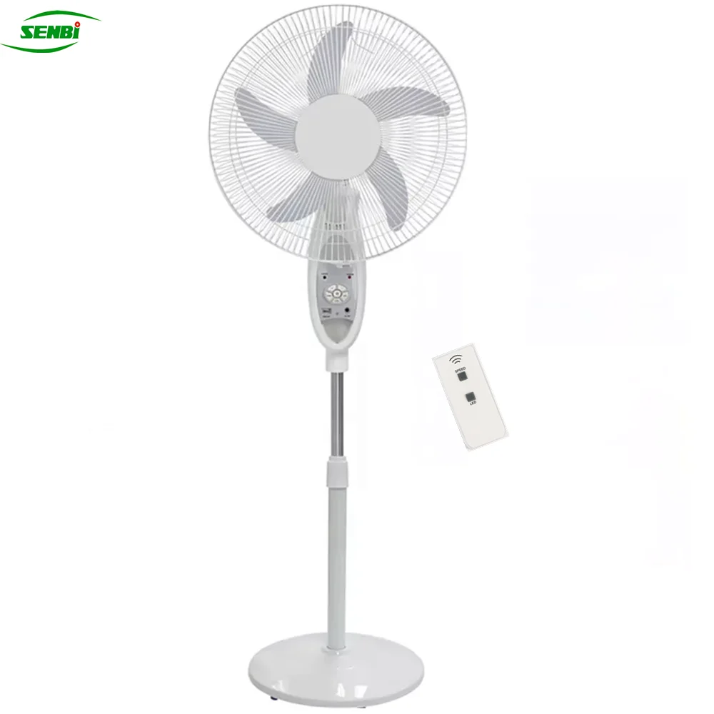 18 inch rechargeable stand fan with remote control ac dc solar timer battery built stand fan with led light timer pedestal fan