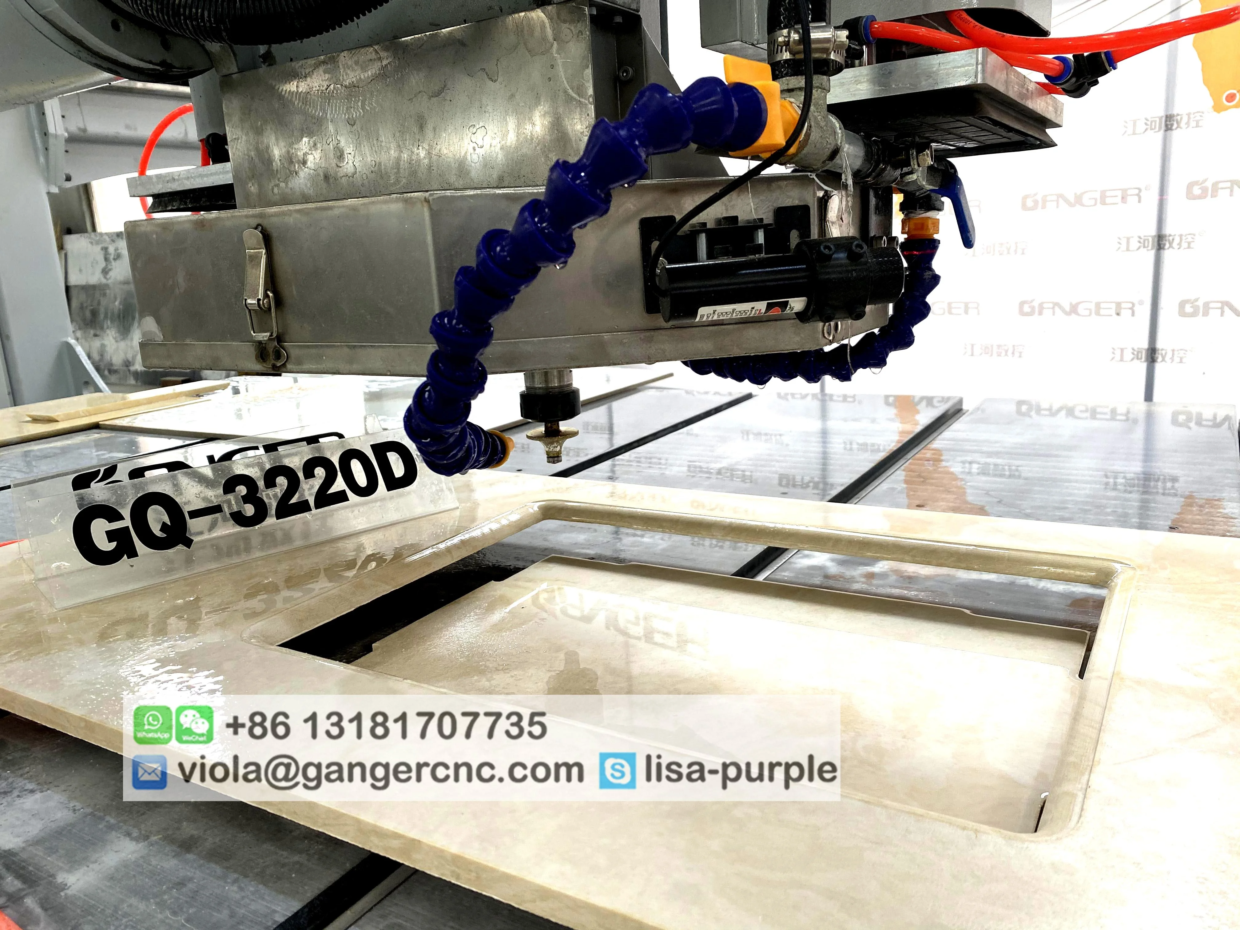  5 оси automaic cnc пила для резки камня Полировка фрезерные станки мостового типа GQ-3220D настольная раковина с ЧПУ плитки резак