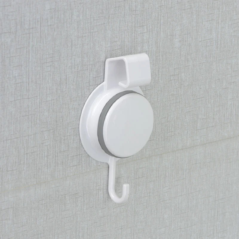 No Drilling Kitchen Bathroom Suction Cup Plastic Basin Hook Stainless Steel Single Towel Hook