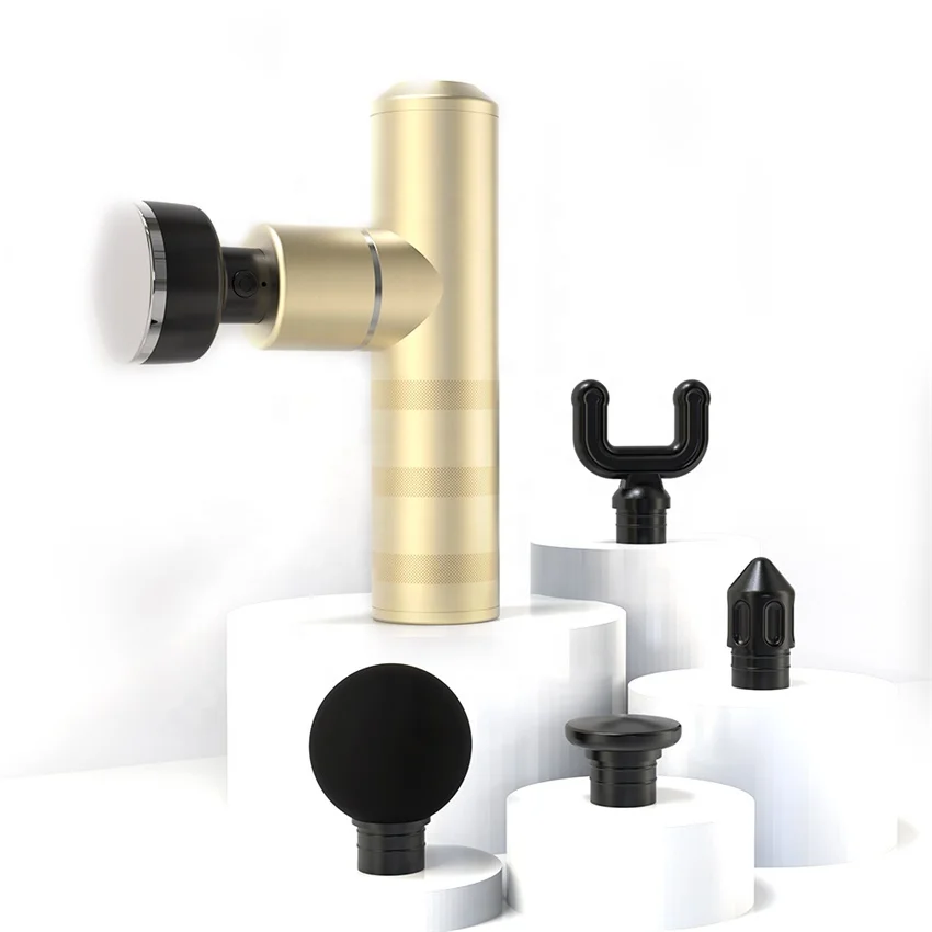 Factory Oem Odm 14Cm Aluminium Massage Gun With Heating 5 Professional Massage Head Muscle Massage Gun