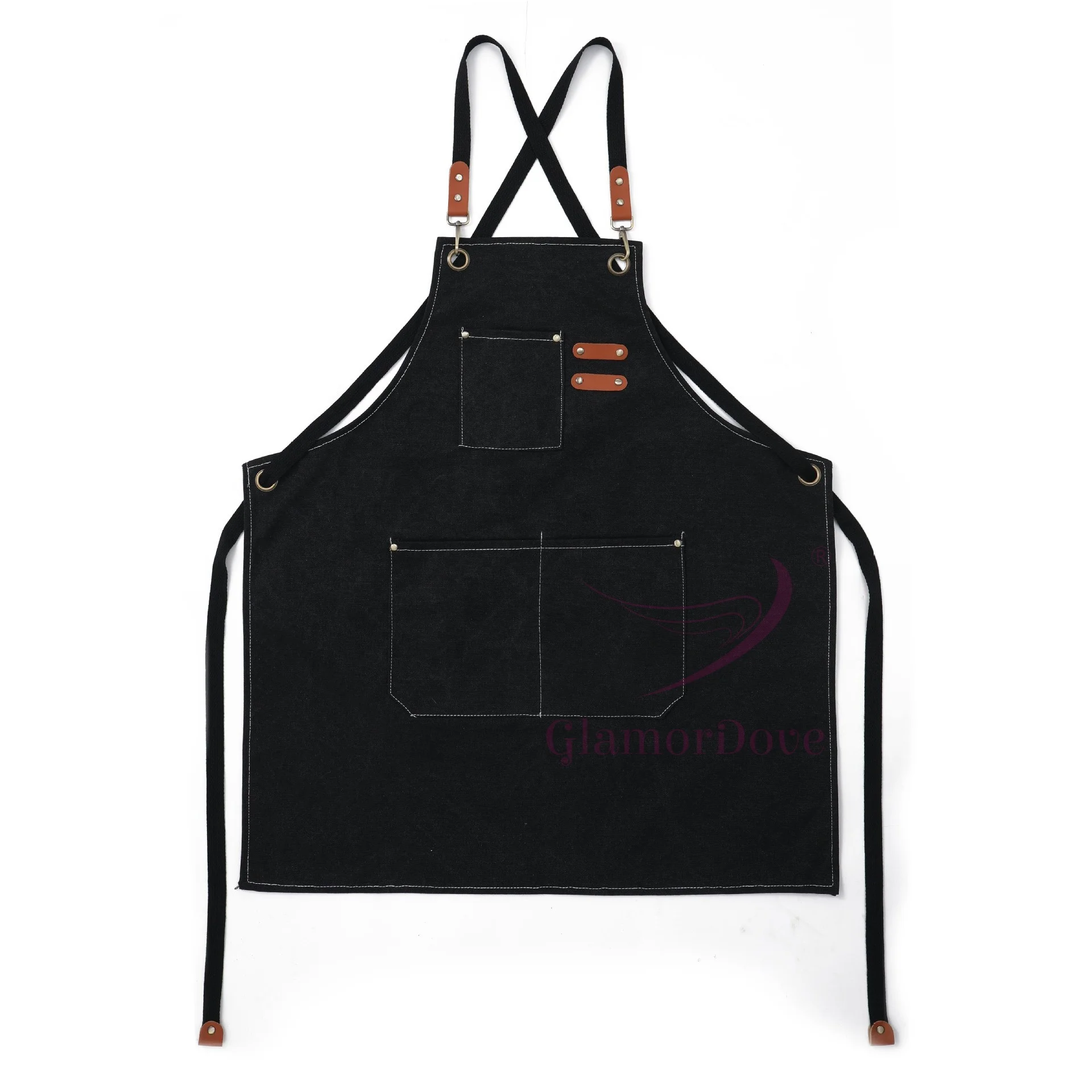 GlamorDove Hair Stylist Cutting Barber Apron Hairdresser Aprons Cotton Canvas Chef Apron for Artists Painting
