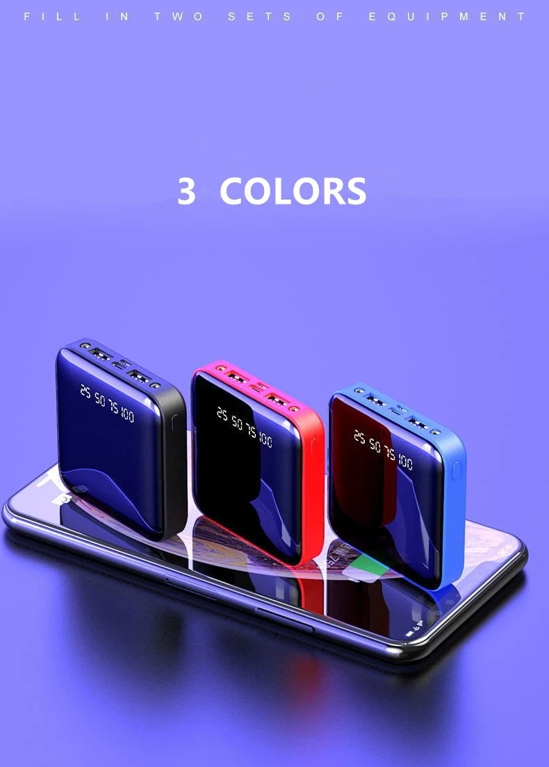 Ultra thin + flashlight + digital  indicator power bank 10000mah powerbank power bank mobile phone ultra slim power bank 10000ma