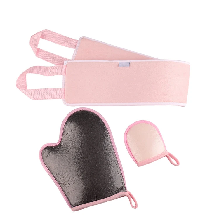 2021 New Arrival Pink Self Tanner Back Applicator Mitt Facial Sunless Tanning Glove Self Tan Gloves
