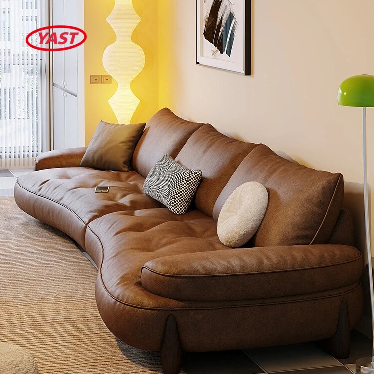 YAST High quality retro sofa luxury italian sofa leather sofa set living room furniture