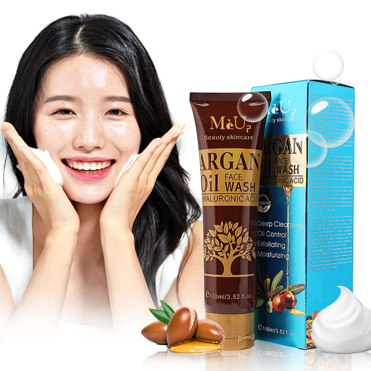 OEM skincare acne facewash organic deep gentle cleansing whitening facial cleanser natural oil control argan oil face wash