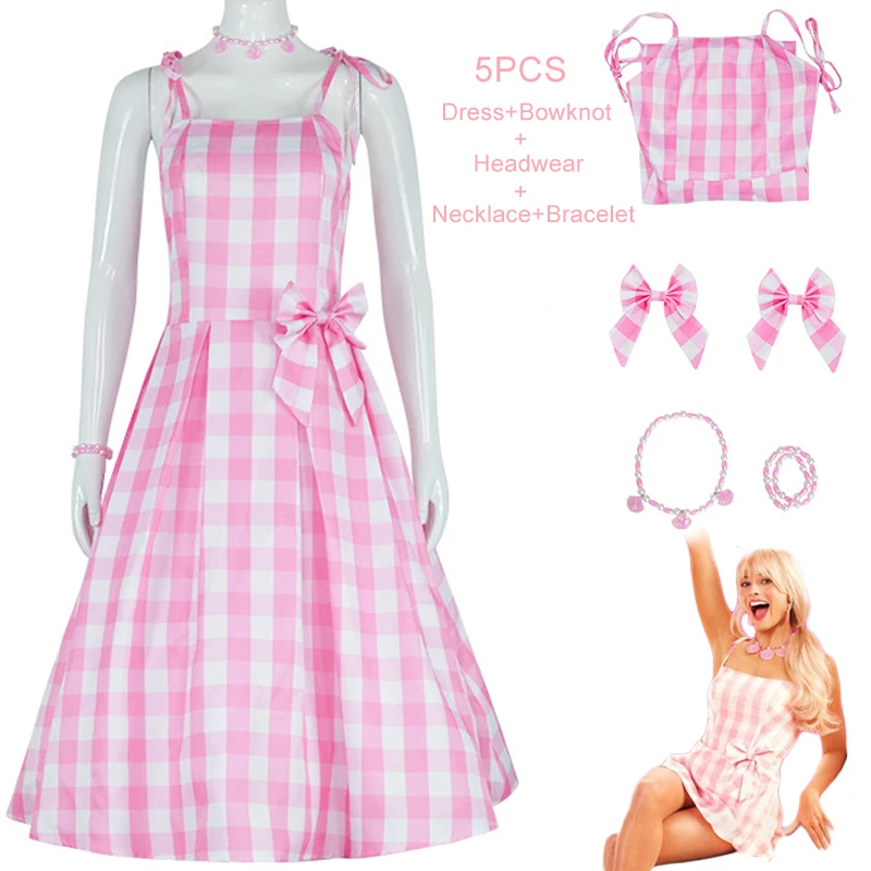 2023 Movie Costume Girls Boys Women Men Adult Kids Ken Ryan Gosling Cosplay Pink Dress Halloween