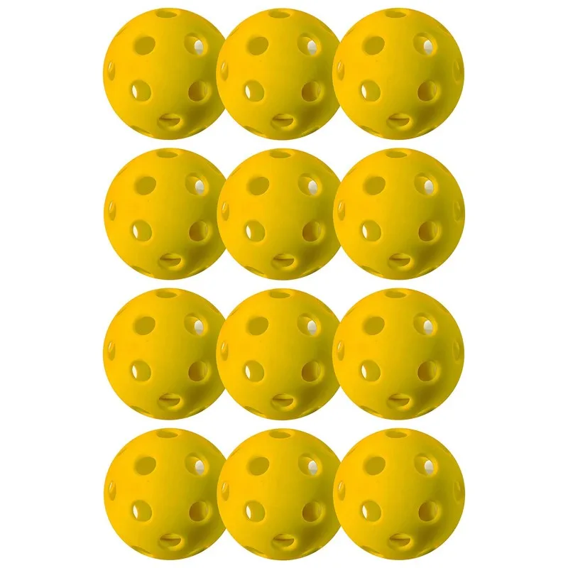 Custom Professional High Elasticity Outdoor Durable USAPA Standard Approved Rotational Molding 26 Holes Yellow Pickleball Balls