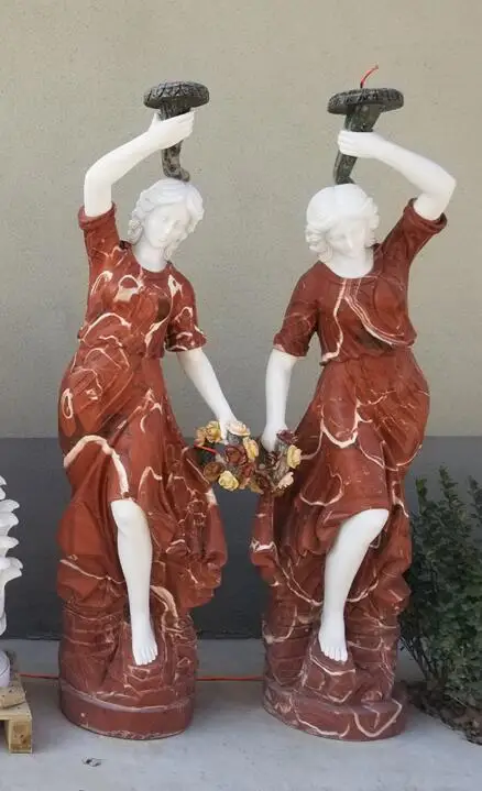 Antique Beige Marble Diana Scupture Statue