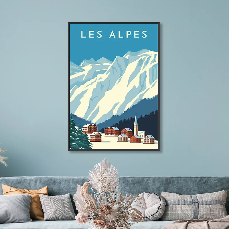 Les Alpes Art Print Poster Wall art Decor State Map Travel Poster Home Office Wall Decoration Bedroom Living Room Artwork