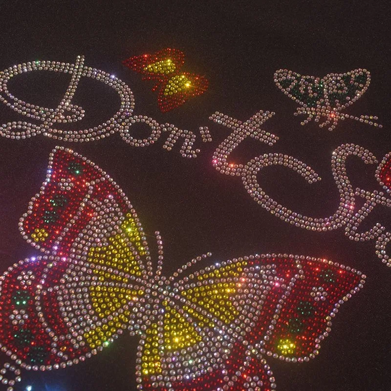 Butterfly hot stamping clothing DIY design hot stamping diamond pattern Rhinestone heat transfer printing design