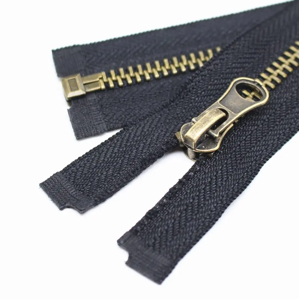KY #3 #5 #8 #10 zipper for metal teeth custom metal zips Antique Copper zipper for jacket open end Universal zipper of metal