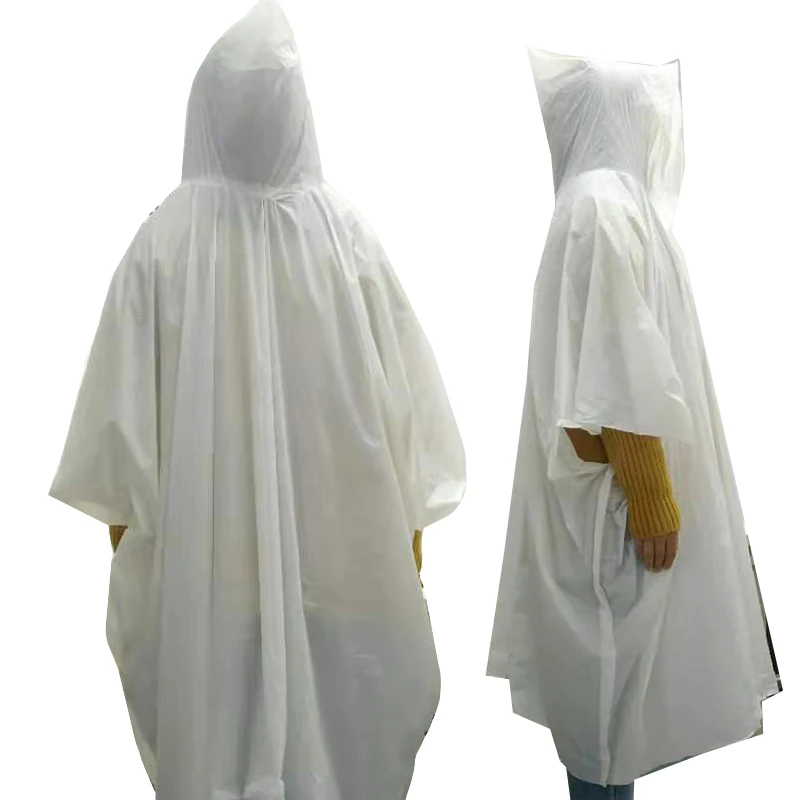 Cheap cost plastic clear waterproof PE rain poncho
