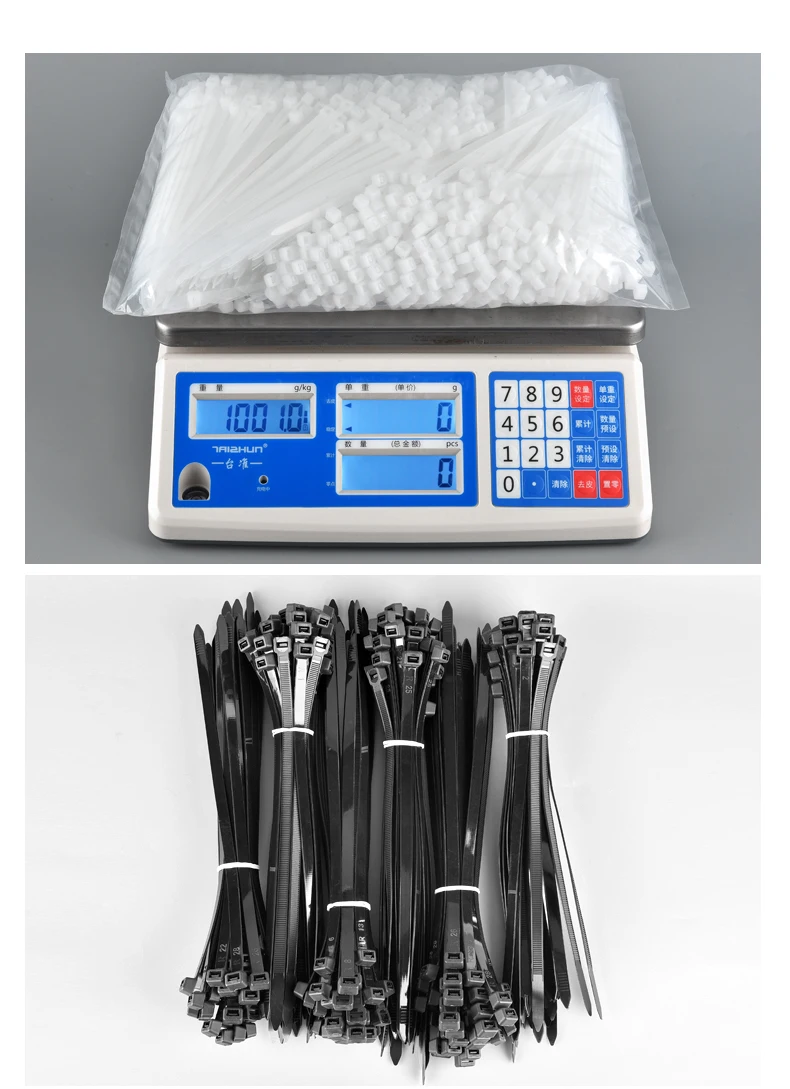 100 Pcs Pack Strong black uv resistance self-locking heavy duty plastic zip ties wraps never break