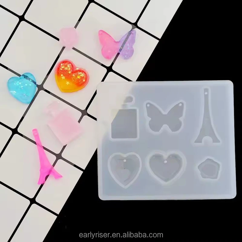 Early Riser Pendant resin silicone mold DIY transparent UV resin liquid silicone combination mold for DIY making