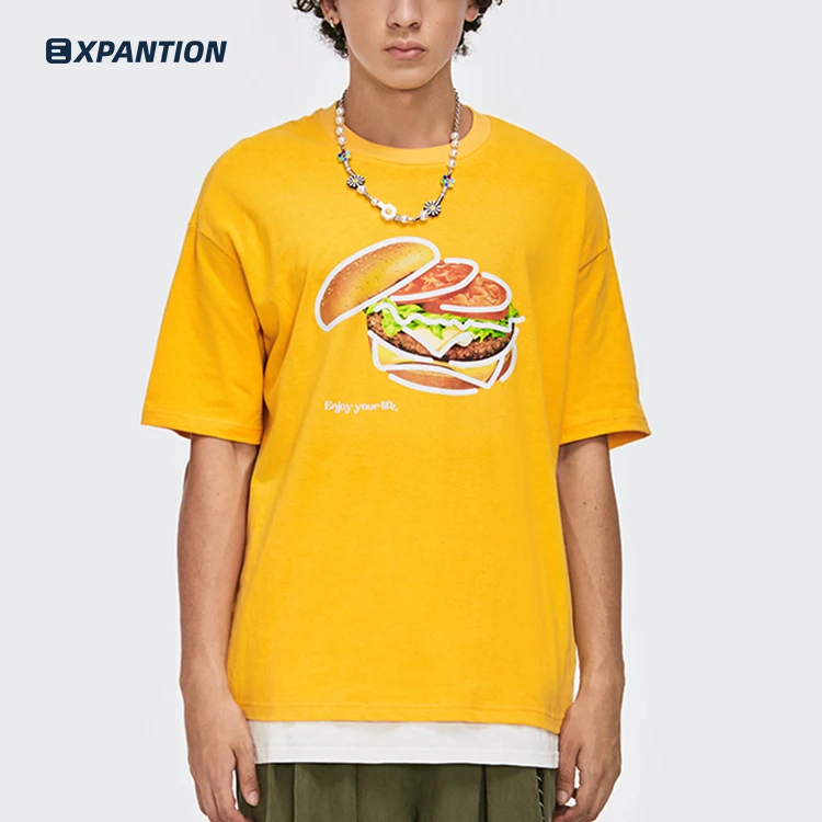 
Chinese factory Mens custom oem streetwear t shirt men over sized hip hop crew neck yellow t shirt 