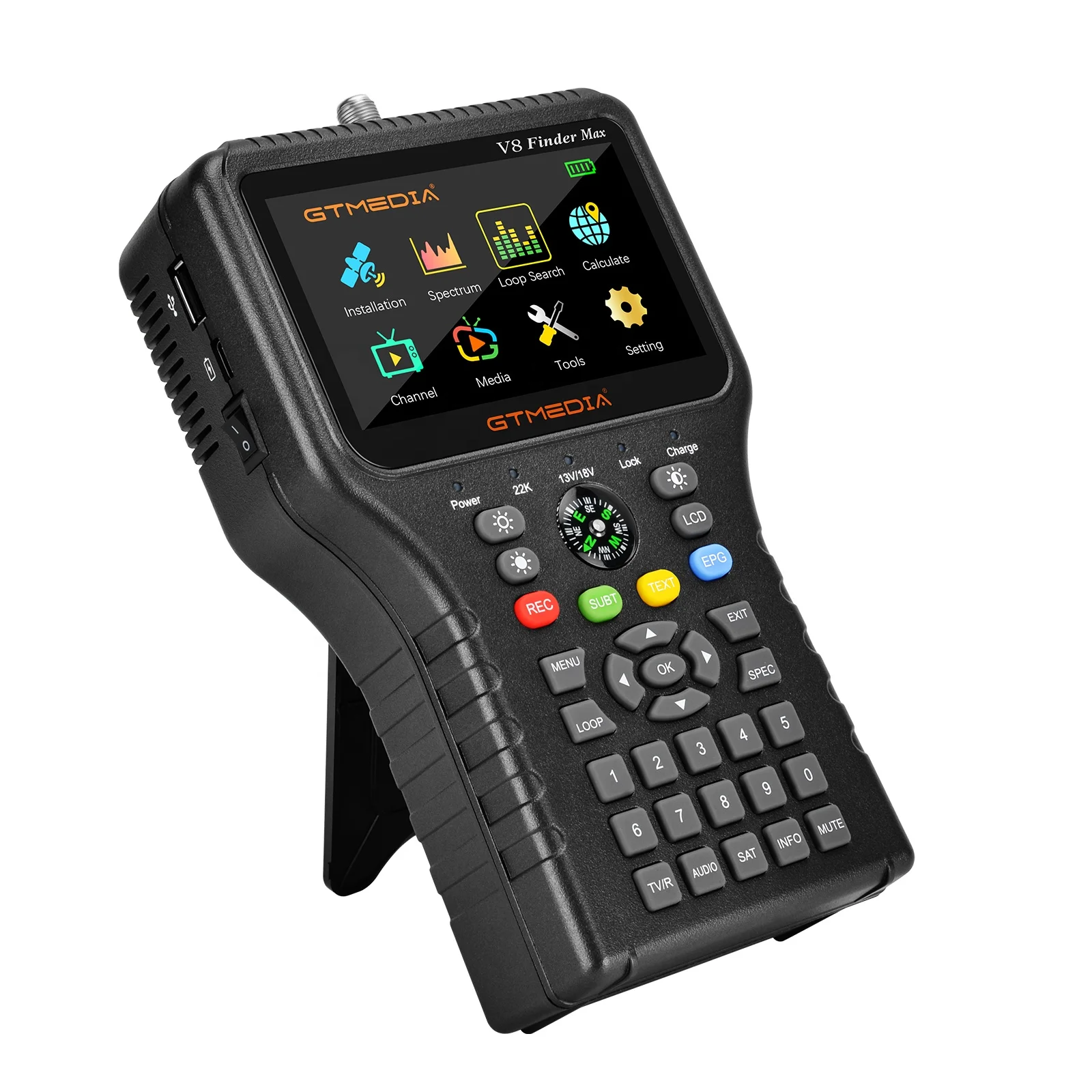 Спутниковый искатель Sat Finder Meter Full HD H.265 DVBS2 с 4,5-дюймовым ЖК-дисплеем V8Finder, максимальная поддержка поиска сигнала MPEG 4 vs v7s5x