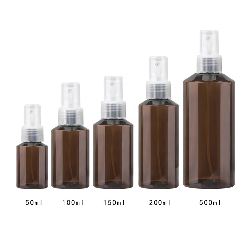Wholesale 50ml 100ml 150ml 500ml Profiled Oblique shoulder Spray Bottle Dark green Perfume PET bottle