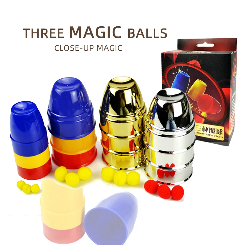 Оптовая продажа, классические высококачественные волшебные чашки и шарики, фокусы для малышей, магические шоу крупным планом (1600684996131)