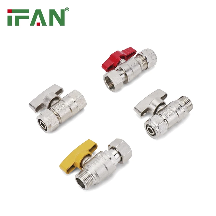 IFAN Valve Factory Sample Free Gas Valve Compression Threaded Forged All Size Brass Gas Valves