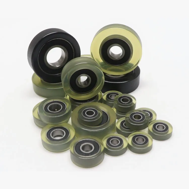 plastic pulleys 688 8*22*7mm Bearing wheels Chrome Steel bearing 688RS with PU coated polyurethane roller for ATM machine