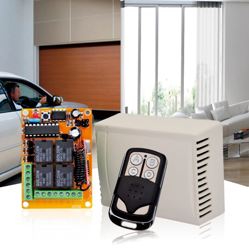 YET404PC 4 channels universal RF long range wireless remote control rf door controller and receiver