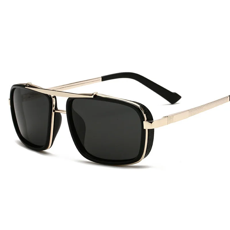 Manufactious Supply Custom Rectangular Pilot Polarized Mens Sunglasses With Wholesale Price