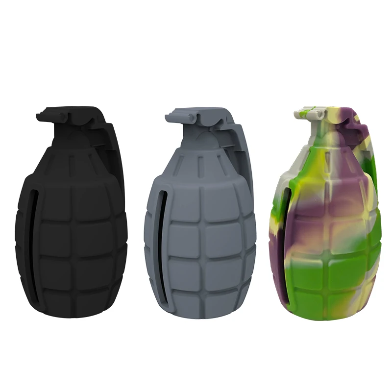 Wellfine New Design Eco Friendly Silicone Grenade Shape Dog Poop Bag Holder High Quality Custom Logo Pet Poop Bag Holder
