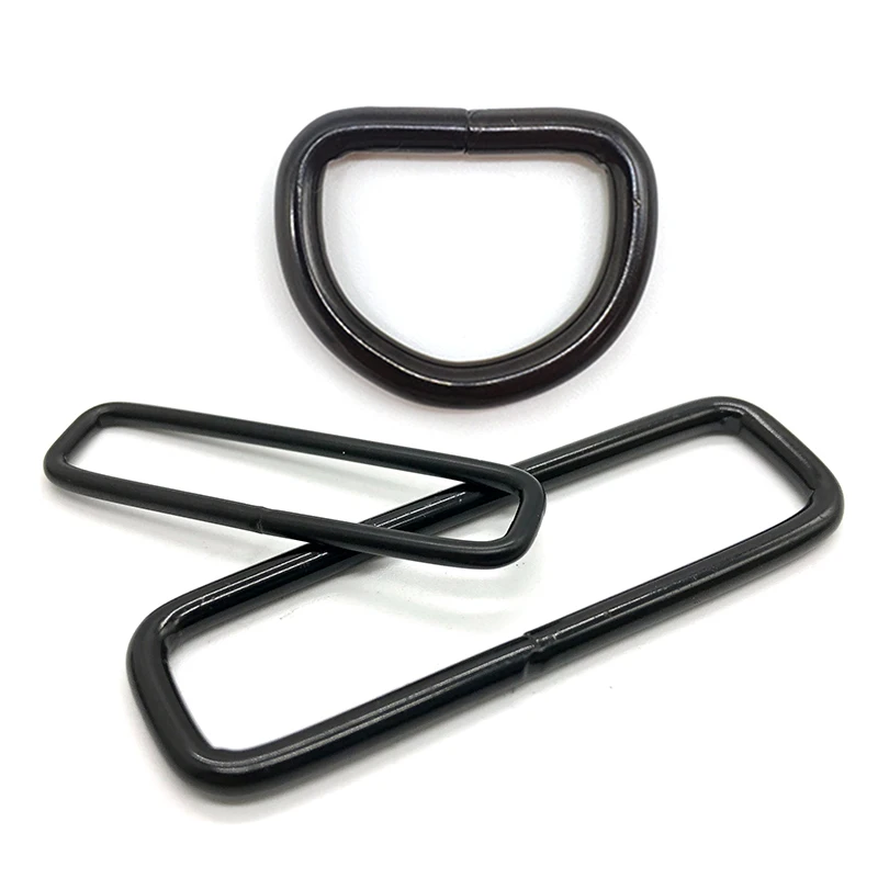 d ring black metal steel d-ring handbag hardware iron buckle lifting 10mm 20mm 21mm 25 mm 80mm metal rectangle d ring
