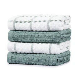 Morden Luxury Factory Manufacture Multi Purpose Kitchen 37*64cm Waffle Weave Cotton Plaid Tea Dish Towels