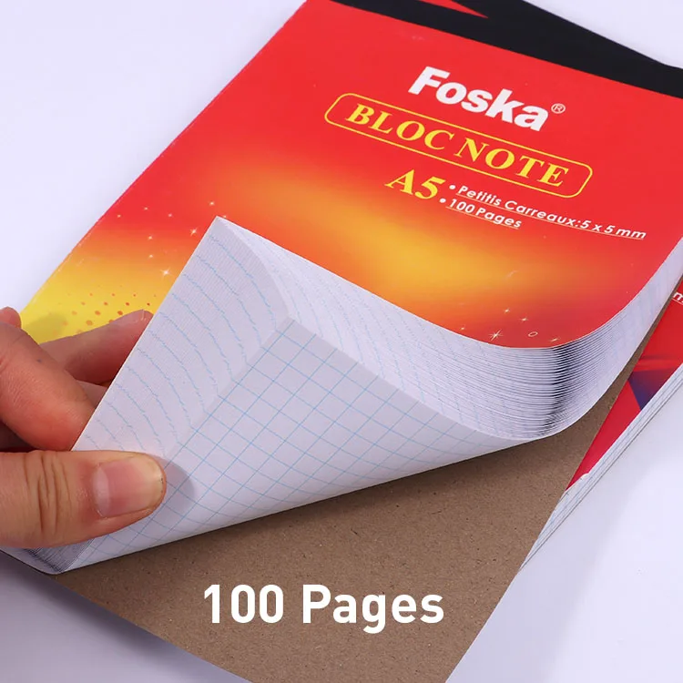 Foska A4 A5 Top Gluebound Notepad Grid 140 Pages Notebook Steno Pads Memo Notepads for Writing Sketching Drawing Office Supplies