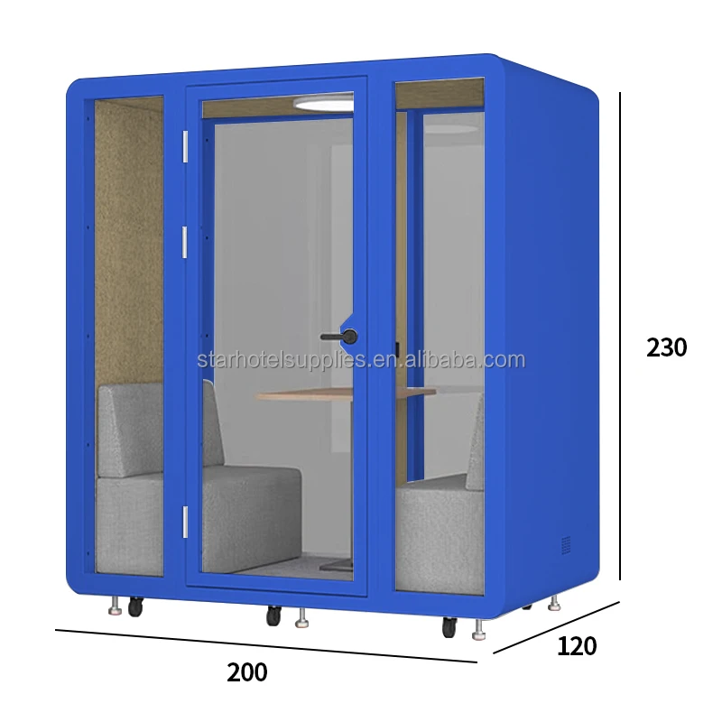Large acoustic meeting pods soundproof glass office pods
