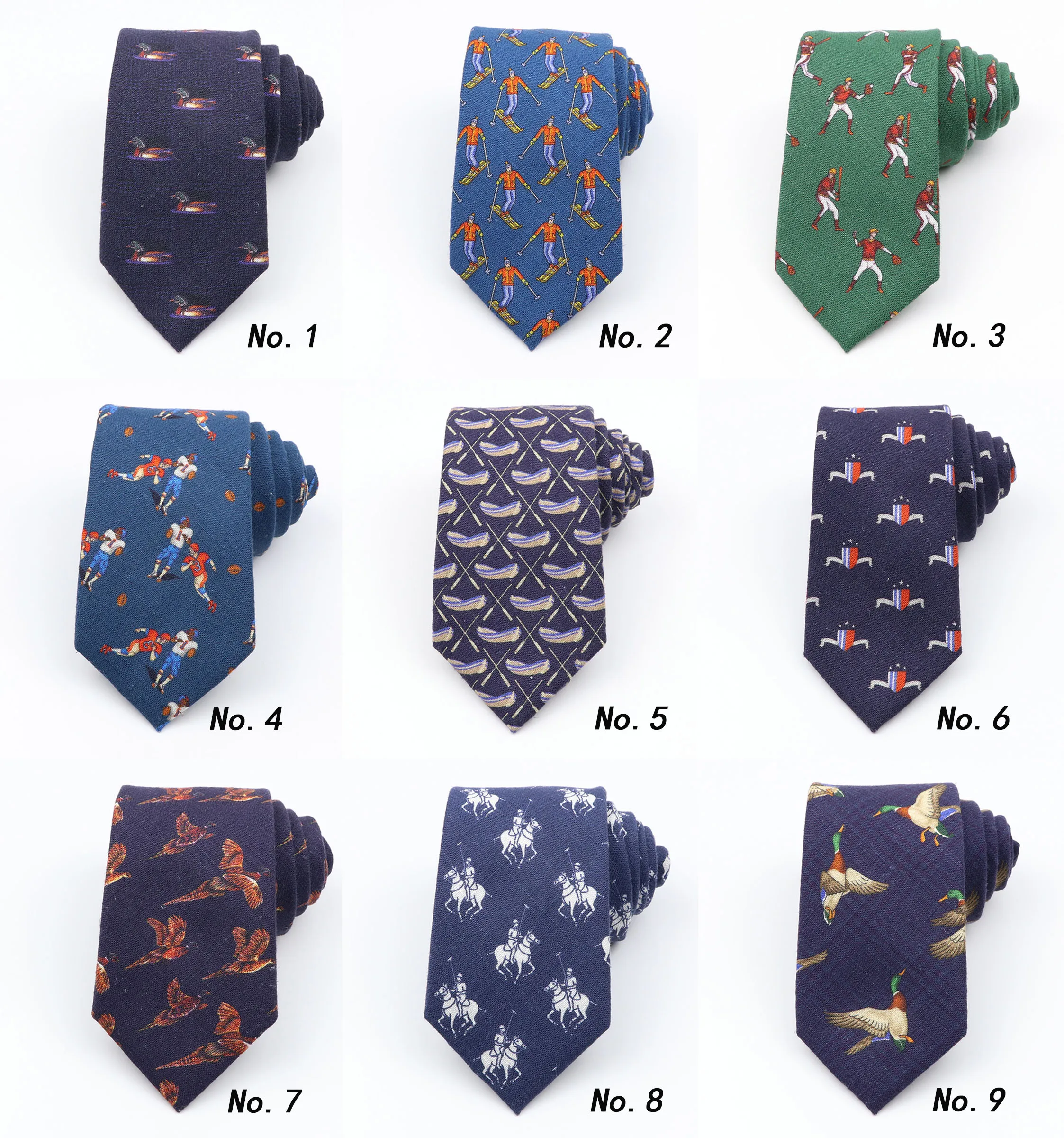 High Quality Cotton Handmade Tie For Men Cartoon Blue Green Necktie Wedding Business Suits Skinny Neck Ties Gravatas Accessories