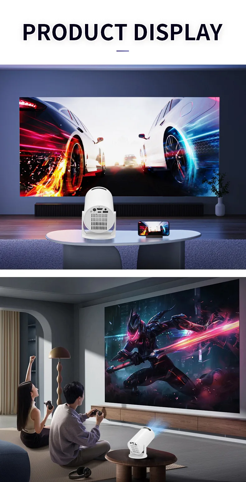 Hot HY300 Mini Smart TV WIFI Android Portable Mini Projector Game Home Cinema Theater 50Ansi LED 1920*1080P Pocket Projector