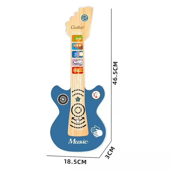 KSF New Design Mini Electric Guitar Musical Instrument With Light And Music Kids Educational Touch Guitar Children Toys