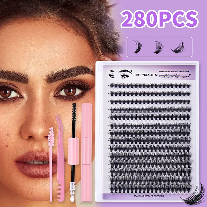 Wholesale New Segment Diy Lash Extension Kit Private Label Individual Lash Cluster Extensions D Curl Cluster Eyelash