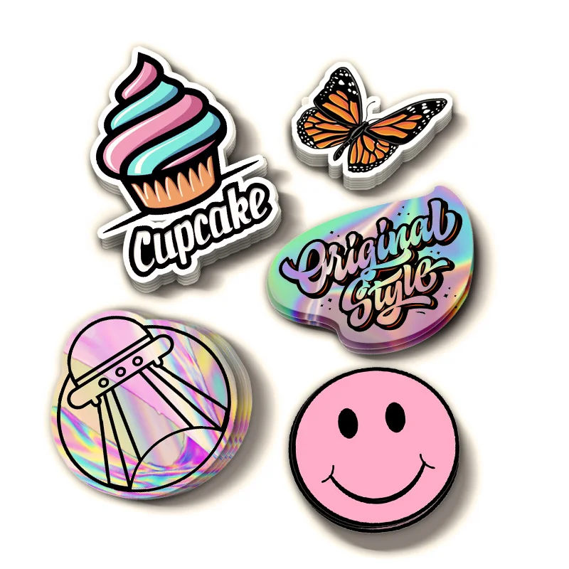 Custom Die Cut Vinyl Stickers Printing, Adhesive Waterproof PVC Label Company Logo Design Cartoon Stickers