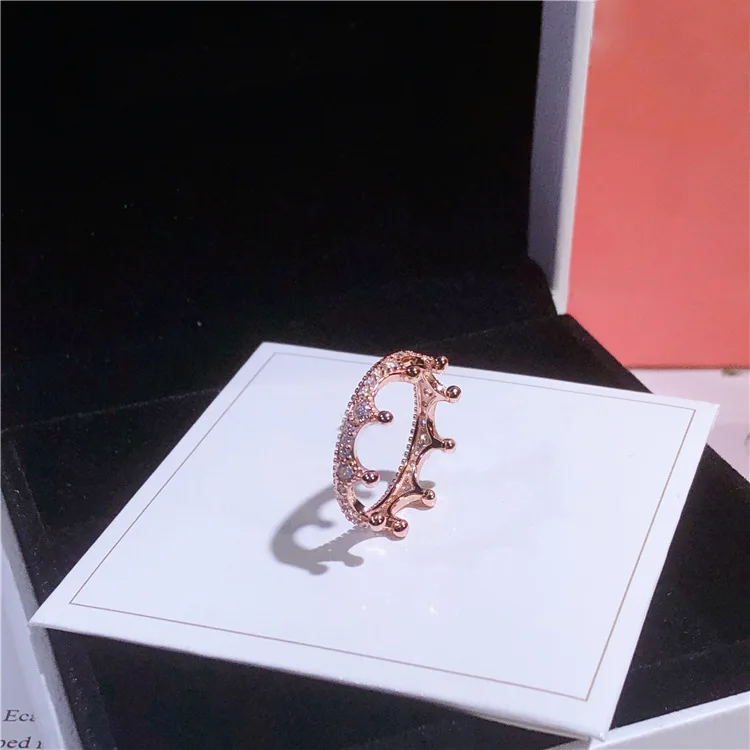 luxury and fashion solid 925 sterling silver crown ring