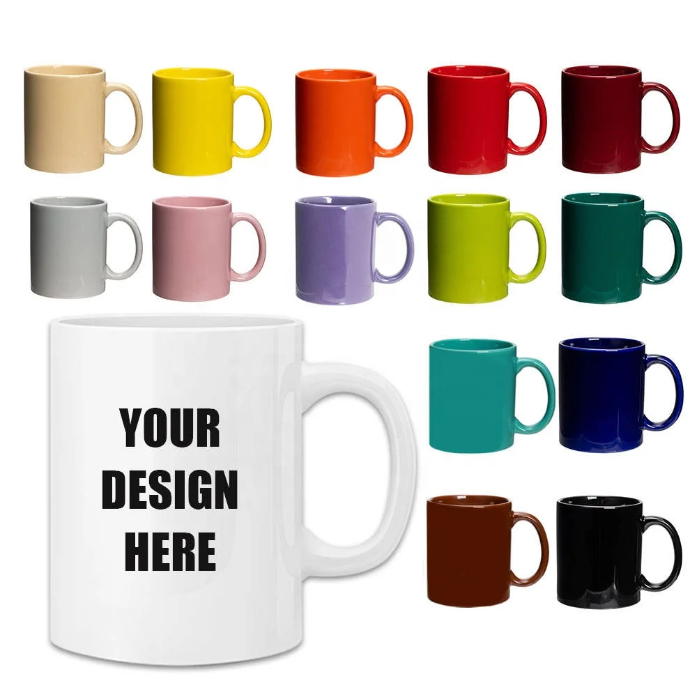 2024 New Products Custom Mugs Cheap Bulk Colorful Glazed Coated 11Oz Ceramic Blanks Ceramic Mugs Sublimation Mug