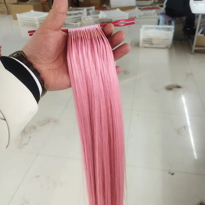 Оптовая продажа высокое качество 100% человеческие волосы Remy одна хлопковая нить два корейских близнецов для наращивания корейские