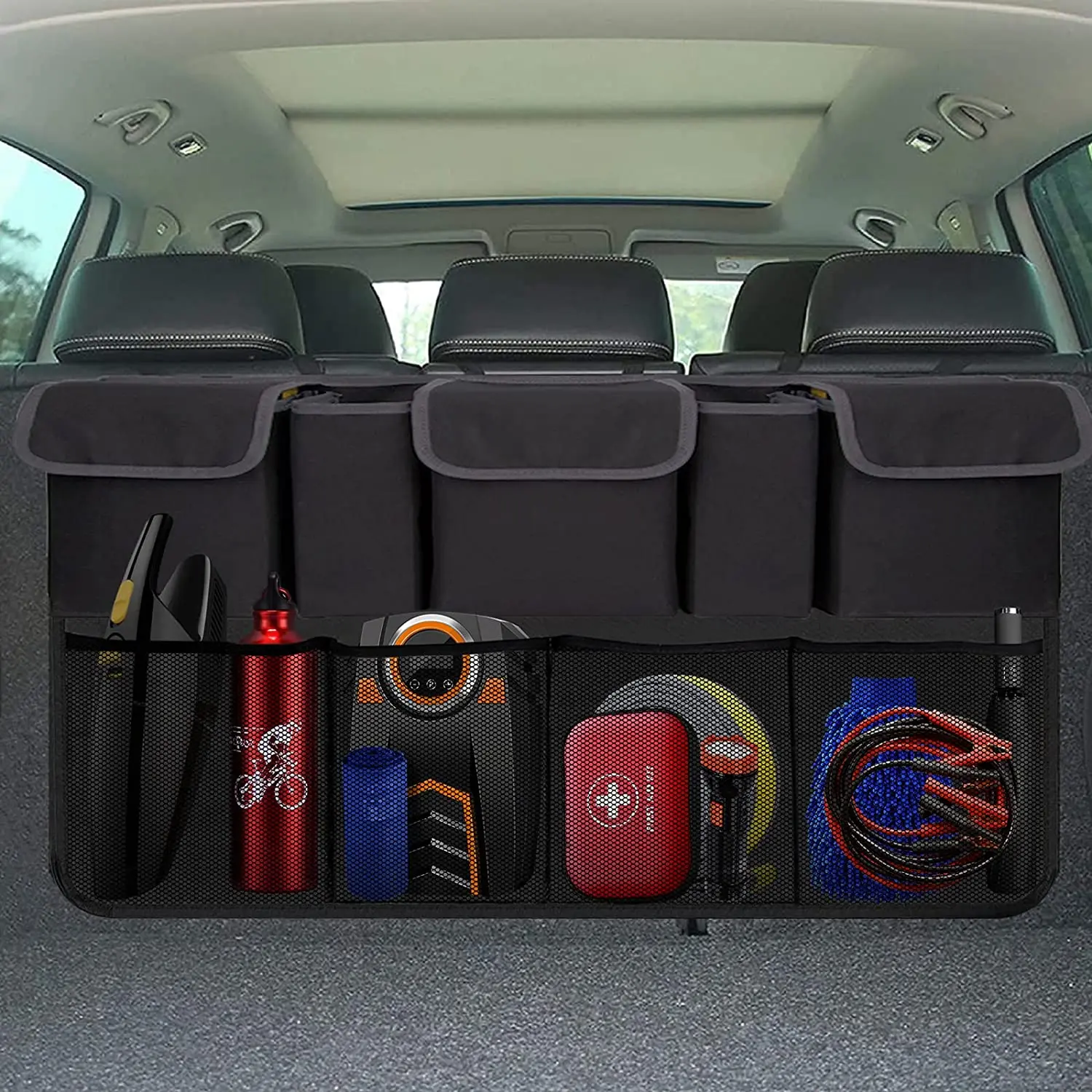 Factory Custom Backseat Hanging Organizer car organizer with 8 Large Storage Bag for SUV Trunk Space Saving Expert