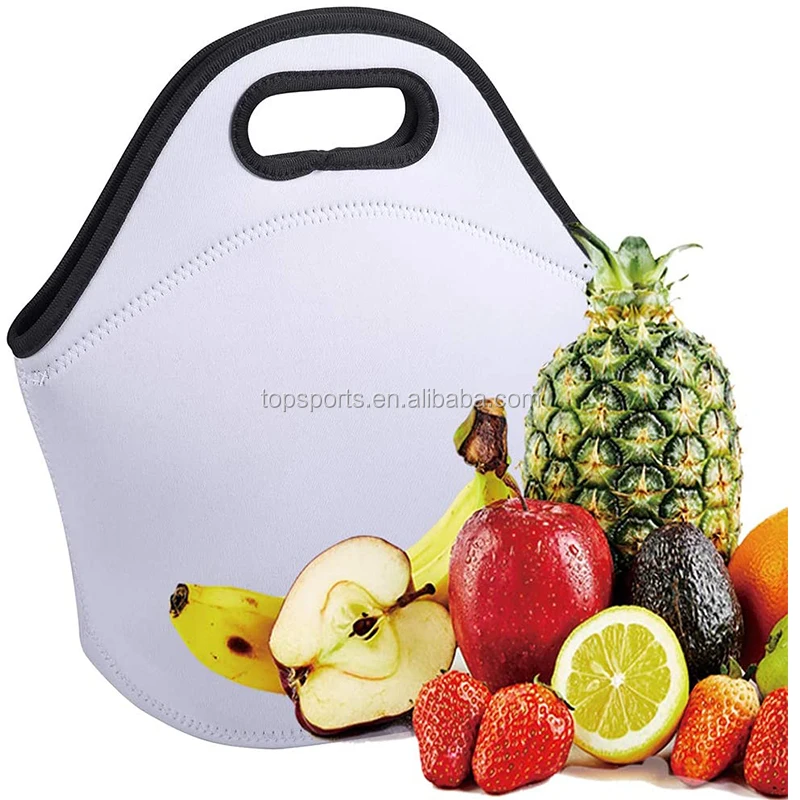 Sublimation Printing Blank White polyester Neoprene Lunch tote Bags