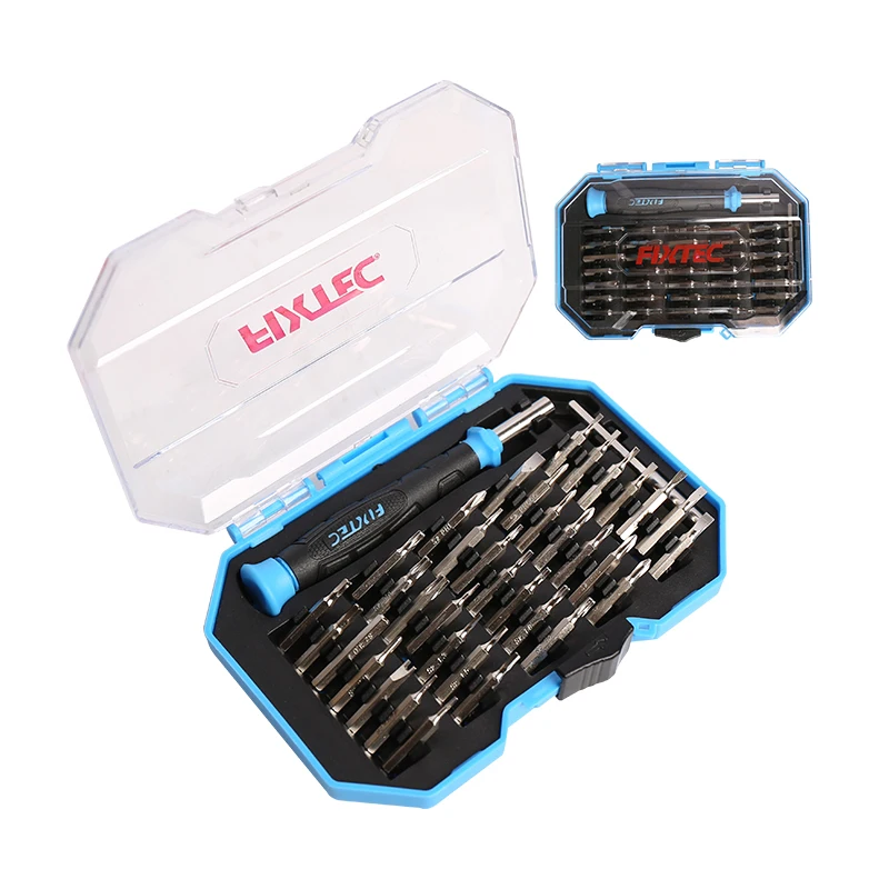 FIXTEC Set of 37pcs Manual Auto Repair Tool Kits Precision Box Socket Wrench Screwdriver Bits for Car Motorcycle Bicycle