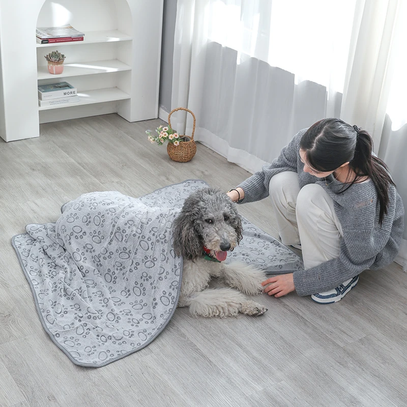 Pet Paw Blanket Dogs Cats Throw Blankets Cover Pet Mats Pats Sofa Bed Cover for Pet Sleep Rest