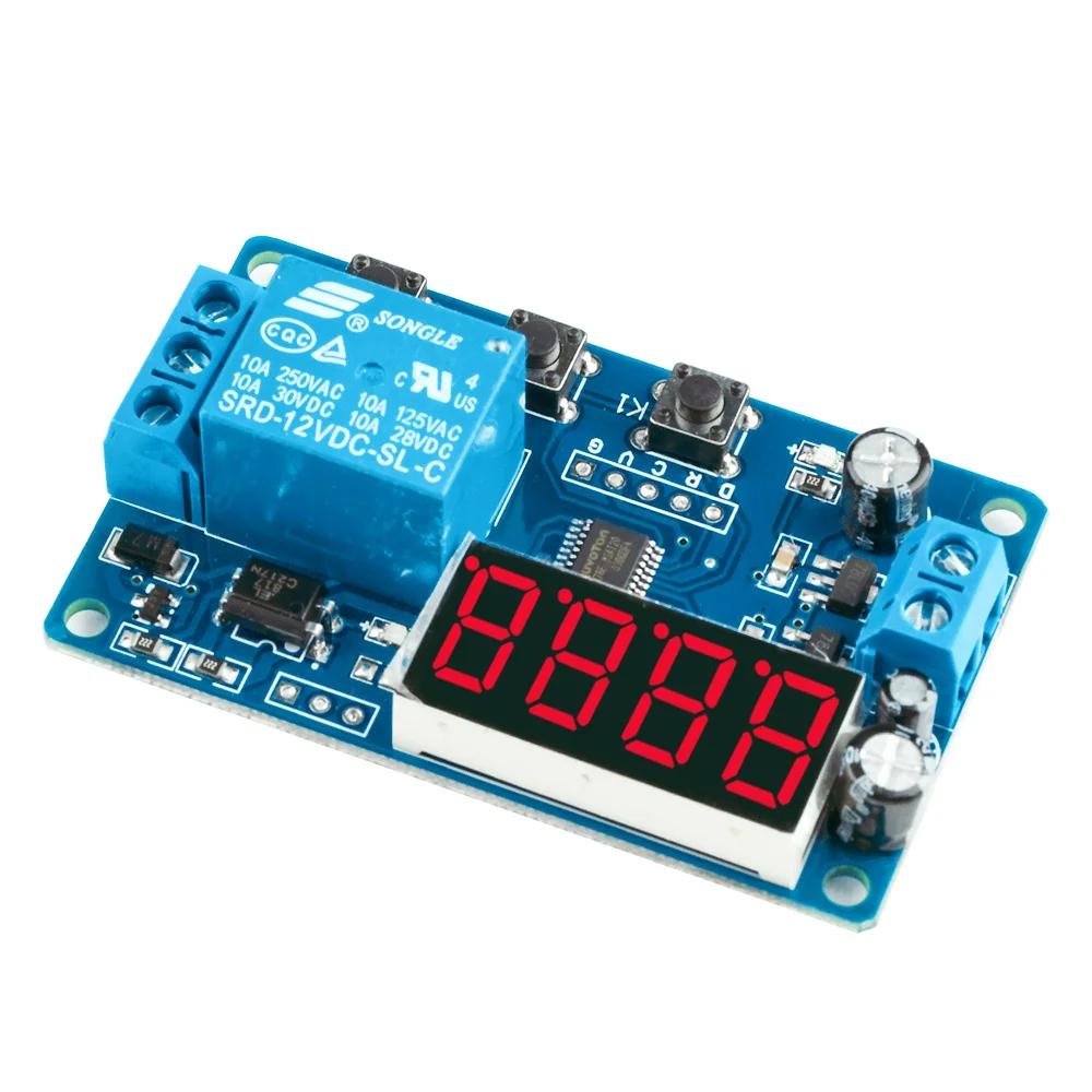 12V 1 CH Timer Delay Control Relay Module Power Supply Board Switch 4 Bits LED Digital Tube Display Relay Module