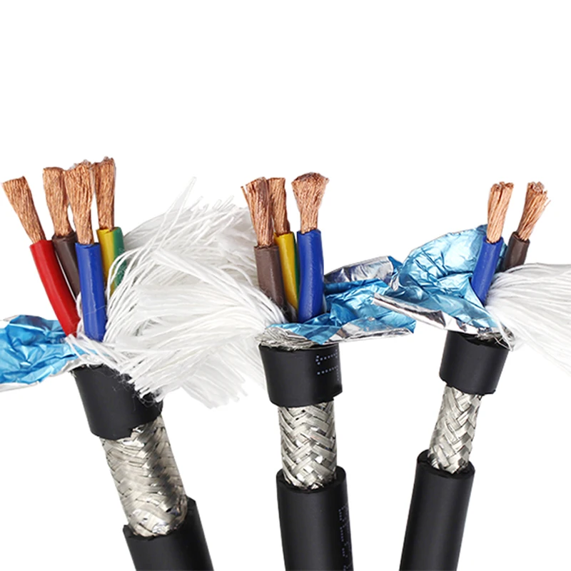 Kabel Rantai Tarik Berpelindung Fleksibel Tinggi 2-40core 26-11AWG Alat Mesin CNC Tahan Minyak Lipat Kawat Kabel Kontrol Sinyal