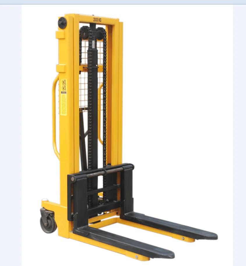 Manual Hydraulic Forklift Trucks Portable Hydraulic Lift Pallet Stacker Wholesale 1ton, 1.5ton, 2ton 1.6m 48v Lithium Battery