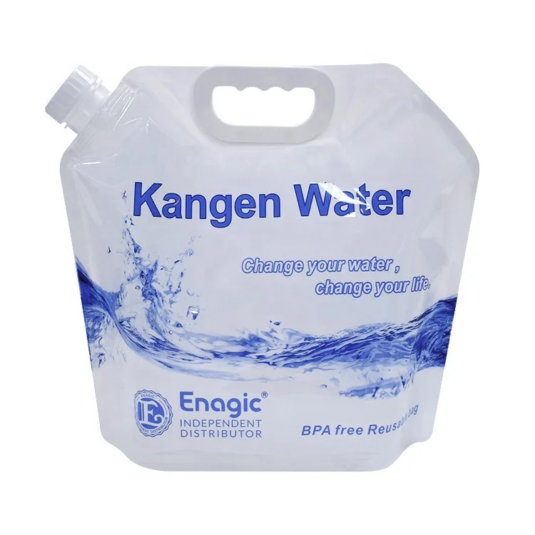 Hot Sale 5L Plastic Alkaline Liquid Storage Bags for Drink BPA Free Kangen Water Pouch Bag