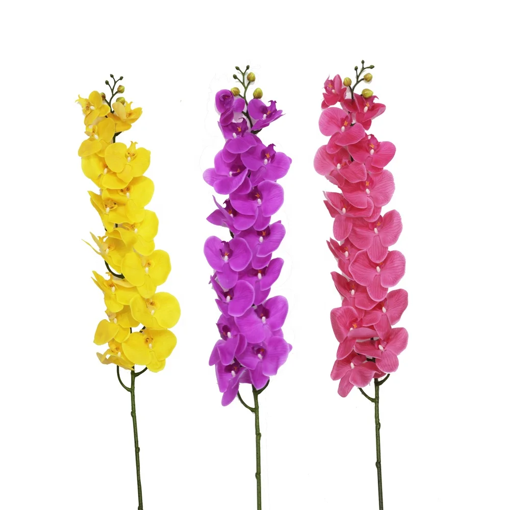 Hight Quality Artificial Flowers Real Touch Phalaenopsis Orchid Spray Plant